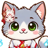Kitten in the Kitsune look