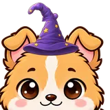 Puppy in the Wizard look