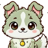 Puppy in the Zombie look